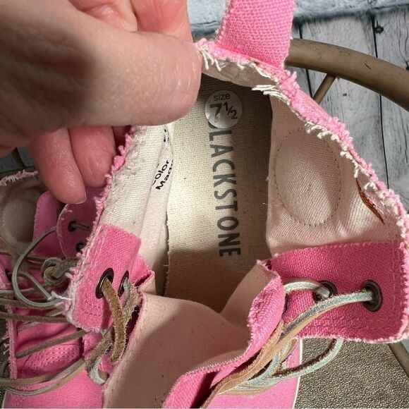 NEW Blackstone bright pink canvas high top lace up sneakers size 38 - Picture 11 of 13